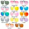 Metal Clip Clip-On Polarized Sunglasses Convenient Rimless Flip-up Sun Glasses for Prescription Glasses UV400 Polygonal Shades 5