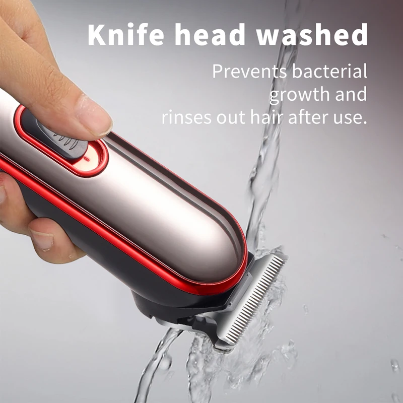 WAIKIL Men's Electric Trimmer Professional Hair clipper USB charge Cordless Portable Barber Head Electric Pusher Styling tools 6