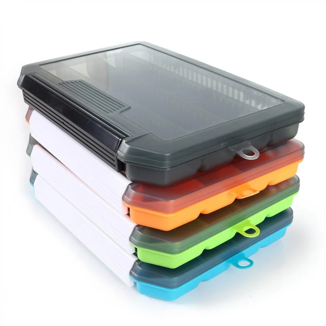 20.5x14.5x5.7cm Adjustable Dividers Fishing Tackle Box Containers 4 Colors  - AliExpress
