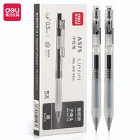 Deli 5Pcs Retractable Gel Pen Set Fine Point 0.5mm Black Ink Ballpoint Pens for Office School Writing Stationery Supplies