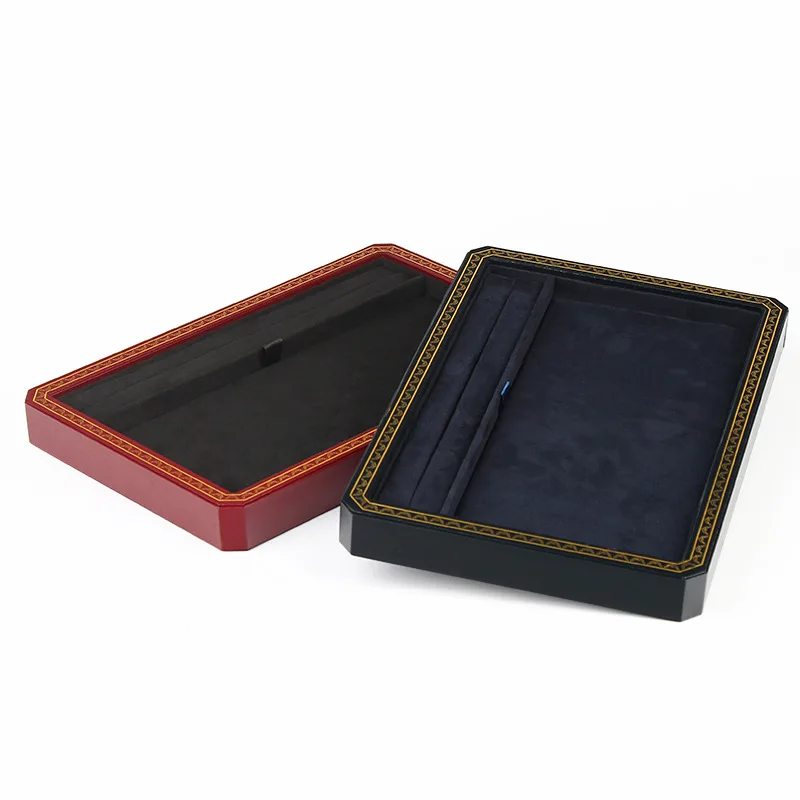 Fashion PU Leather Jewelry Ring Jewelry Display Organizer Box Tray Holder Earring Jewelry Storage Showcase