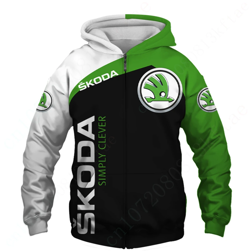 Skoda Clothing Harajuku Hoodies For Men Women Anime Hoodies Unisex Sweatshirt 3D Printing Pullover Casual Oversize Zip Hoodie