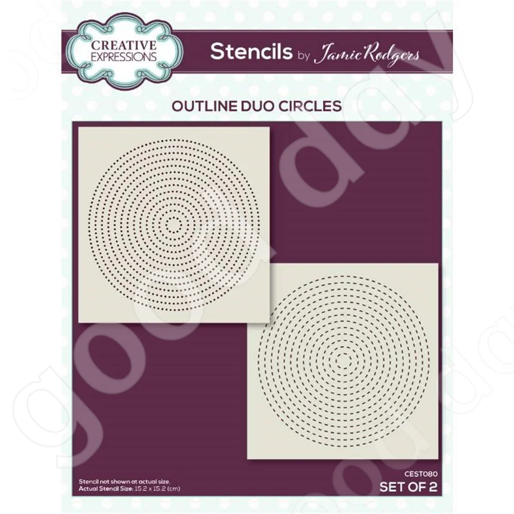 

New Arrival hot sale 2022 Stencils Circles Set of 2 Scrapbook Diary Decoration Embossing Template Diy Greeting Card Handmade