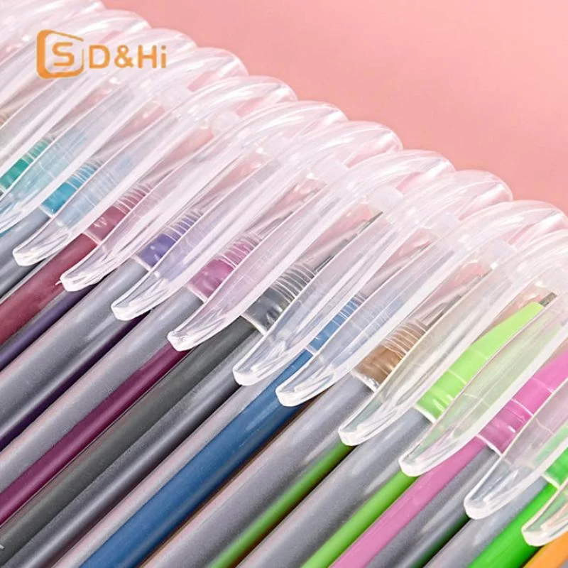 글리터 젤 펜 세트 6색/12색/18색 밝은 색상의 빠른 건조 잉크 학생용 형광 젤 펜 (학교 공부/저널링용)