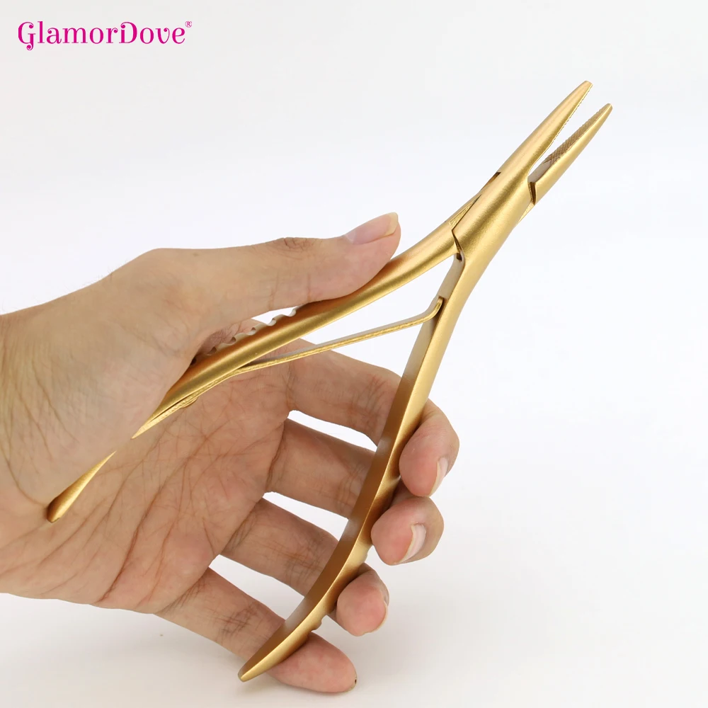 Weft Application Pliers 1Pcs Flat Shape with Teeth Professional Hair Extension Beads Dreadlock Pliers Tools hair extension pliers