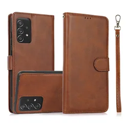 Elegant Magnetic Flip Leather Wallet Phone Case with Card Holder - Samsung A14 (4G 5G) (Brown)
