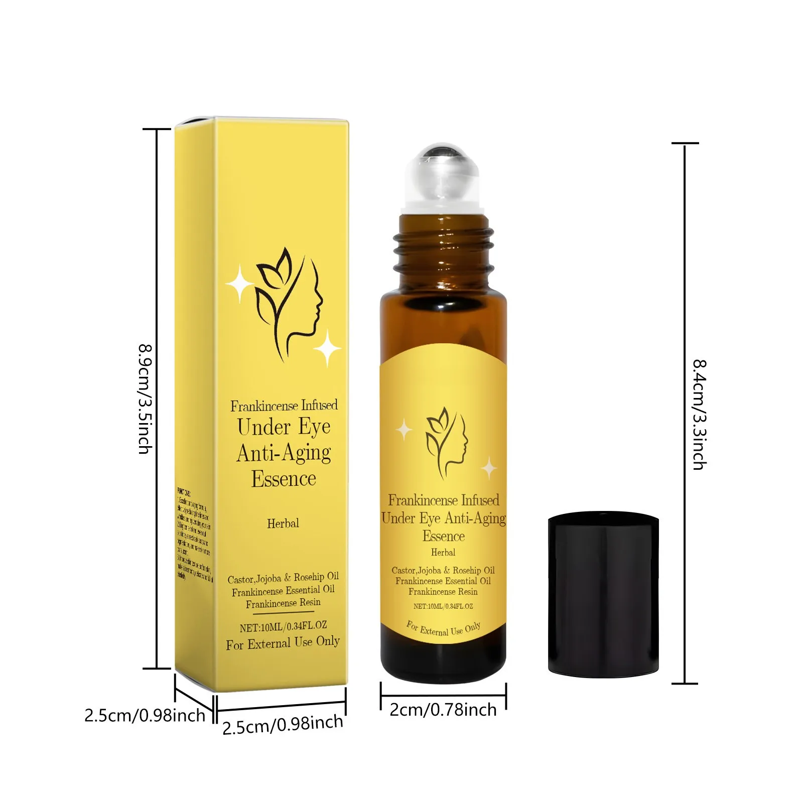 Skin Care Products Rollerball Organic Castor Rosehip Jojoba Oil Serum 10ml