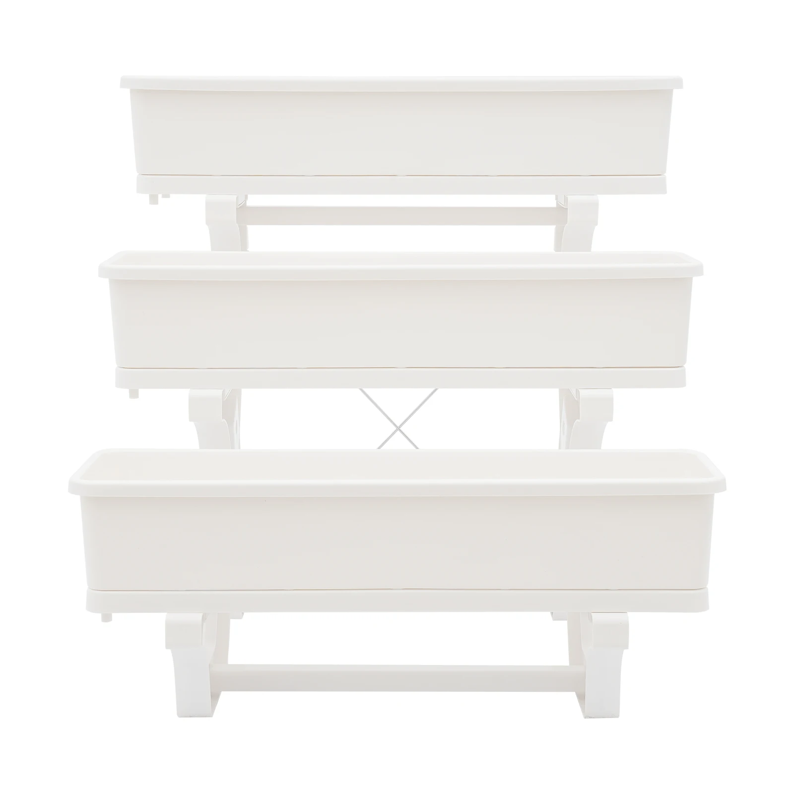 Vertical Raised Garden Bed Garden Flower Display Shelf 3-tier Elevated Planter with Planter Tray