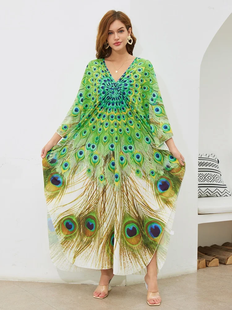 Women Summer Beach Dress Swim Wear Cover Up Tunic Robe Kaftan