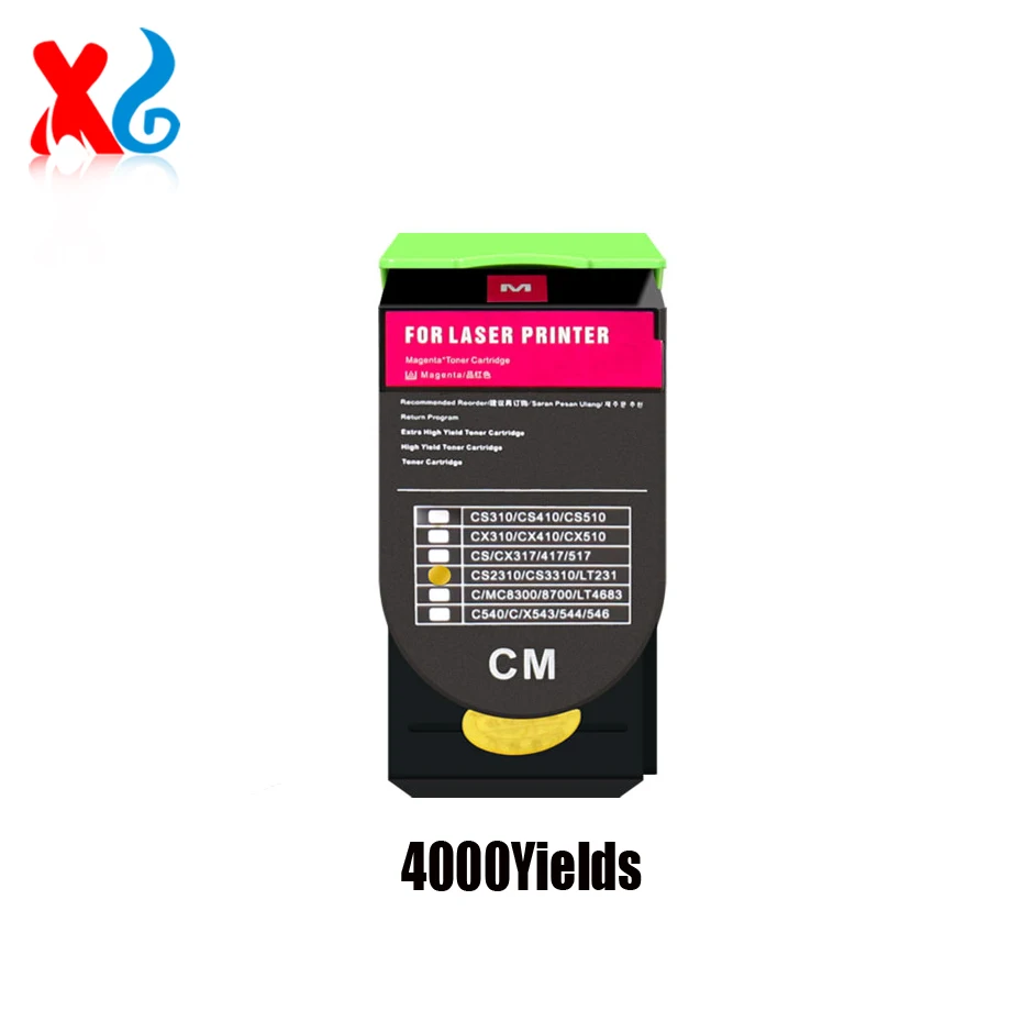 4color CS417 Toner Cartridge compatible For Lexmark CS317 CS317dn CX317 CS417 CS417dn CX417 CS517 CS517de CX517 8K 4K