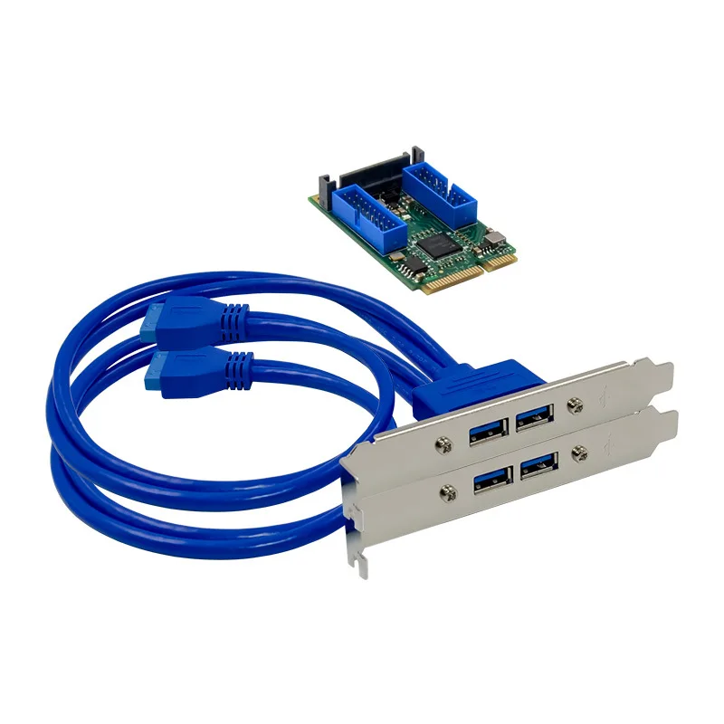 미니 PCI-Express 4포트 USB3.0 10/100/1000Mbps 네트워크 컨버터 산업용 제어 내부 확장 카드-인