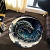 Animal Art Carpet 3D Printed Dragon Tiger Lion Round Rug Living Room Bedroom Child Study Room Decoration Round Rug Floor Mat 3