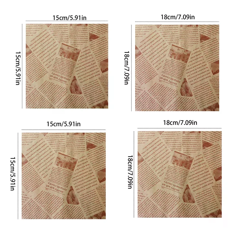 50/100pcs Oil-Proof Paper For Wrapping Sandwich Packaging Burger Bread Fried Food Fryer Air Baking Paper Plate Mat Accessories