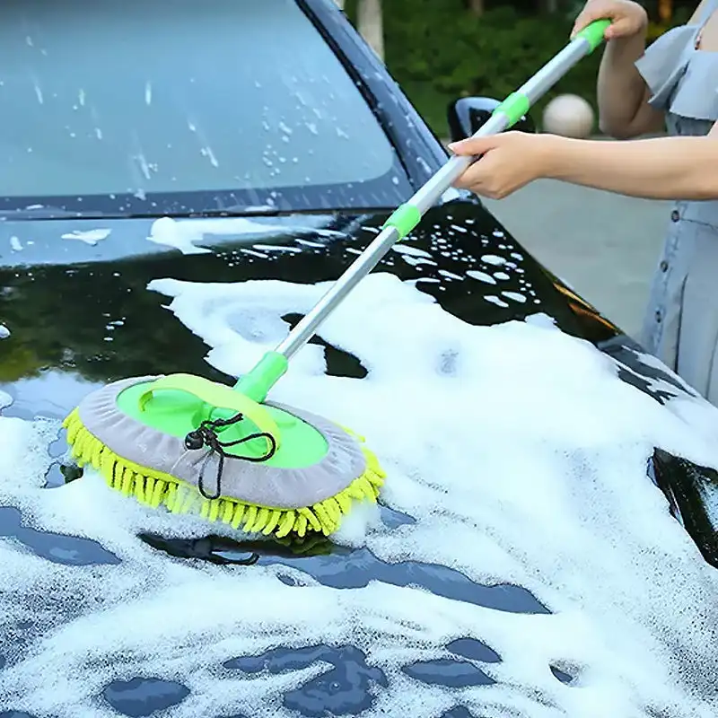 

Car Wash Mop with Handle with Adjustable Length Three-Section Telescopic Special Brush Soft Hair Cleaning Car Wash Tool