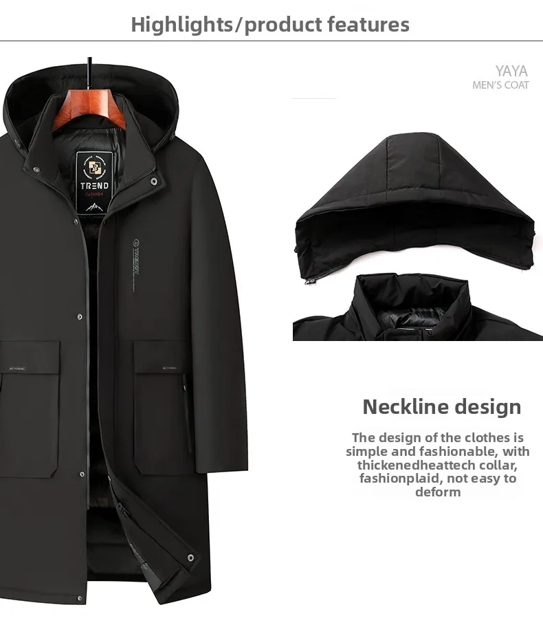 الراقية طويلة رشاقته الشتاء العلامة التجارية الجديدة عارضة الأزياء الثقيلة مقنعين سترة سترة في الهواء الطلق سترة واقية يندبروف معاطف ملابس خارجية