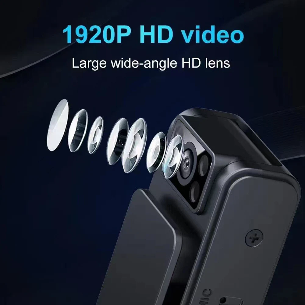 HD 1080P 미니 신체 착용 카메라, 130 도 광각 디지털 카메라, IR 야간 투시경 비디오 보안 캠, 클립으로 소음 감소