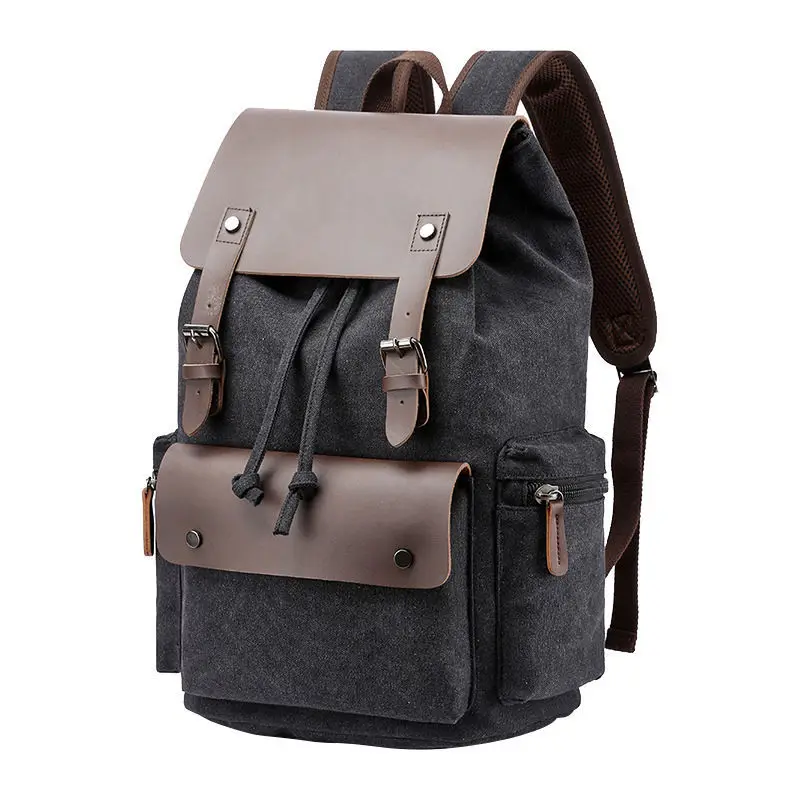 Vintage canvas backpack high quality business travel computer bag 5