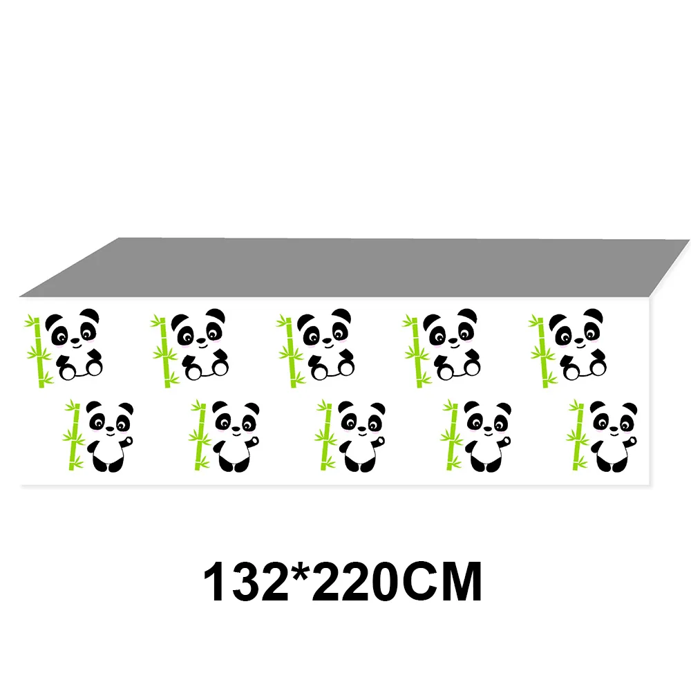 Panda Birthday Party Supplies Panda Disposable Dinnerware Set with Panda Paper Plates Cups Napkins Straws Banner for Panda Party images - 6