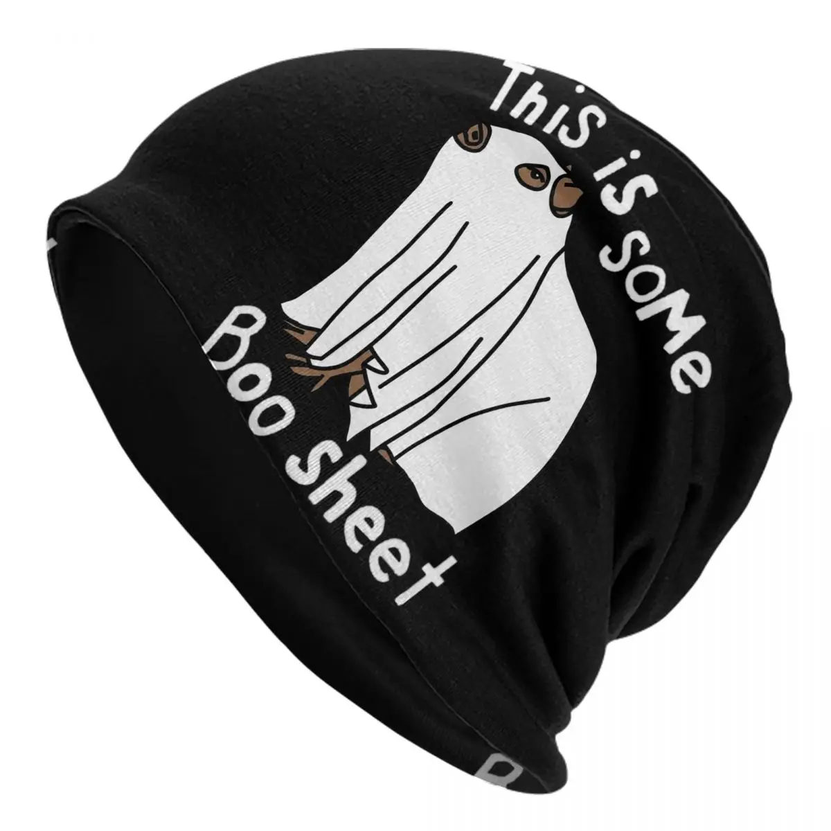 

Шапка-бини для Хэллоуина с забавными животными, женская шапка с графическим принтом, теплая шапка двойного назначения, вязаная шапка