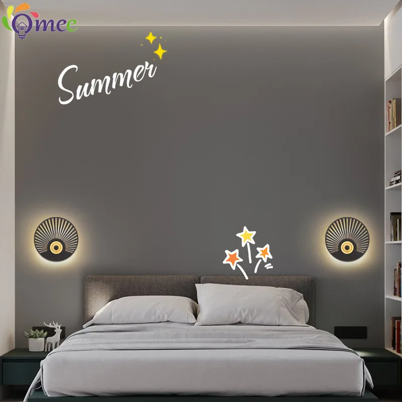 LED Wall Lamp Nordic Bedroom Bedside Fan-shaped Lighting for Living Room Corridor Aisle Stairs Wall Lights Home Decor Sconces