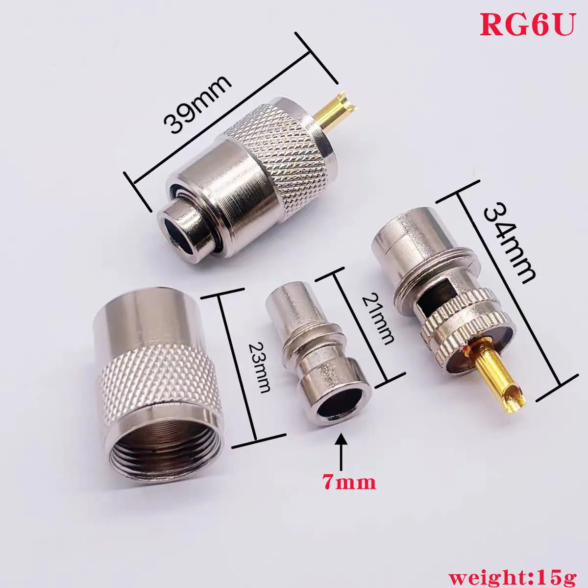 Enhanced UHF Solder Connector Plug with Reducer