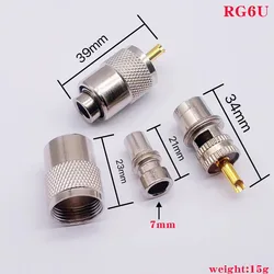 Enhanced UHF Solder Connector Plug with Reducer - 4PCS (RG6U)
