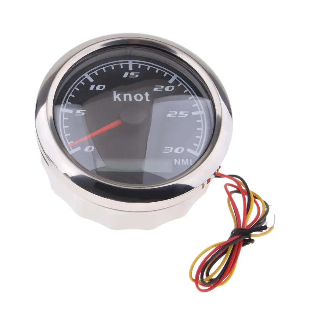 

85Mm 30 Knots Stainless Speedometer Waterproof Digital Chrome Indicator