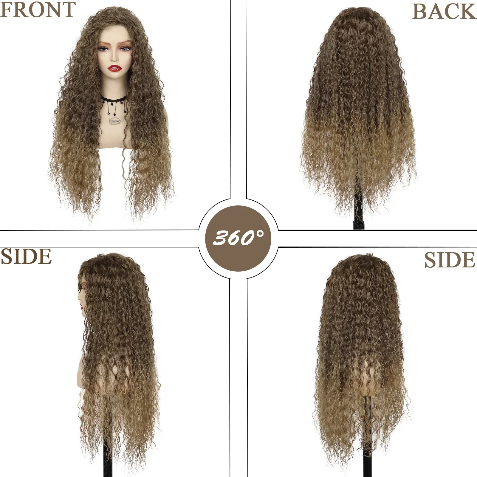 Synthetic Ombre Blonde Wigs for Women 28", synthetic wig
