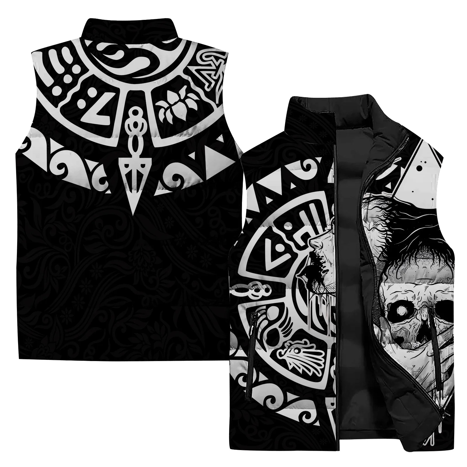 thumbnail image 1 of Ropa de hombre con protección contra el frío y el calor Chaquetas de invierno para hombre con estampado de monstruos a la moda Chalecos a prueba de viento y frío con estampados personalizados de moda, 1 of 4