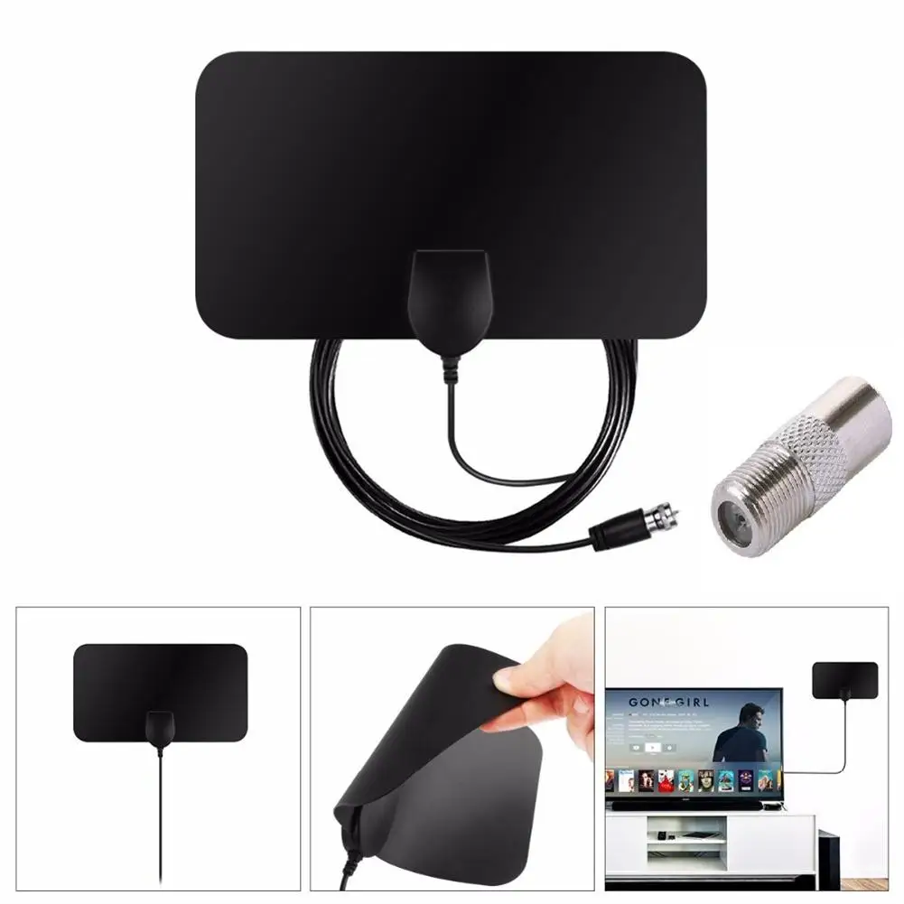 Мини Hd цифровая Hdtv антенна с адаптером приемная для европейского американского