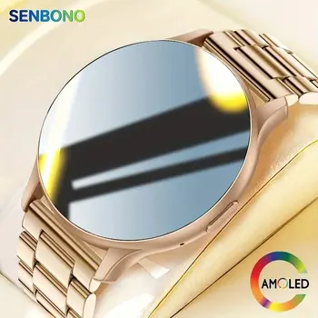 SENBONO AMOLED 스마트 워치 전화 응답 다이얼, 상시 디스플레이, 맞춤형 100 + 스포츠 모드 스마트워치, 1.43 인치