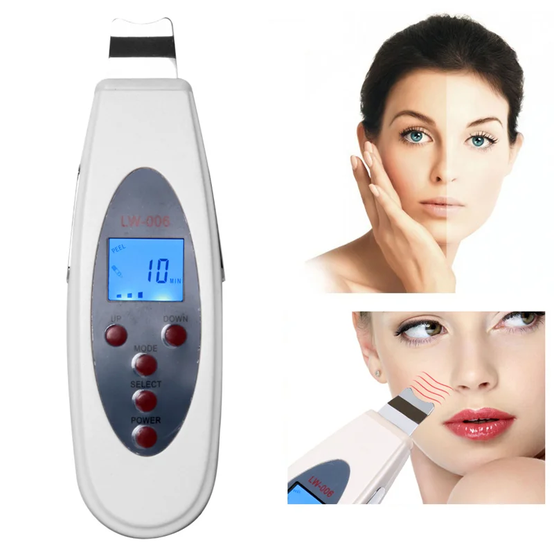 Ultrasonic Skin Scrubber Deep Face Cleaning Machine RemoveFacial Massager Ultrasound Peeling Clean Tone Lift