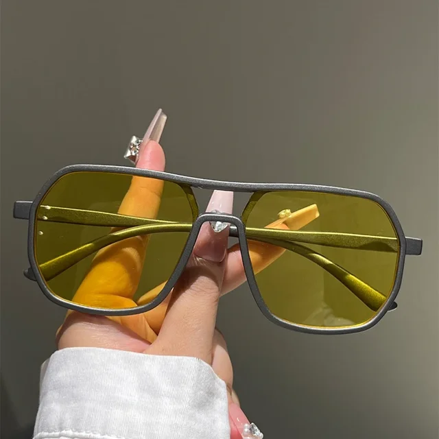 GM LUMIAS lunettes de soleil à jante irrégulière hommes Vintage Double pont nuances femmes à la mode marque Design Style coréen miroir lunettes de soleil 1