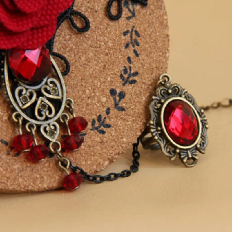 Halloween Women Rose Bracelets Steampunk Gothic Style Lace Bracelet Vampire Black Cosplay Costume Prop Ladies Bangles Jewelry - Image 5