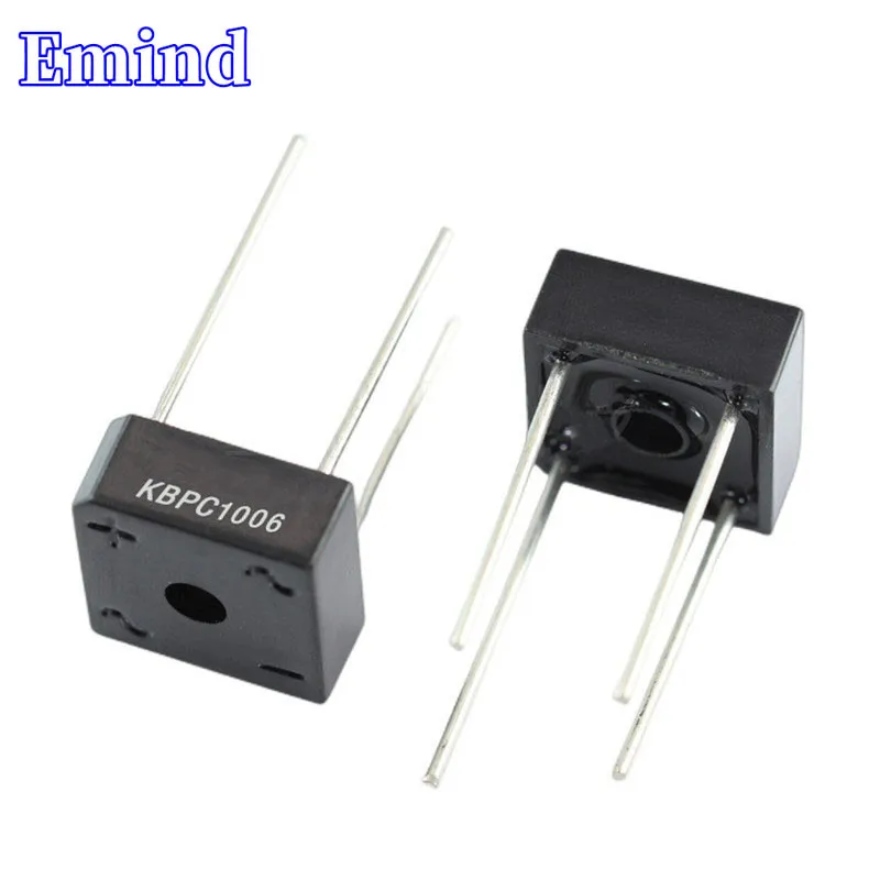 

10/20/50/100/200Pcs KBPC1006 Bridge Rectifier DIP-4 Square Bridge 10A/600V GBU Footprint Bridge Stack Cutable Feet