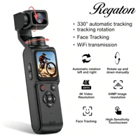 Regaton 4K Action Camera 330° Face Tracking Gimbal Stabilizer 1.72 Inch Touch Screen 64MP Pocket Digital Camera WiFi Sports DJ