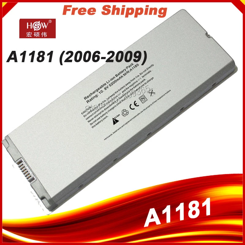 Laptop Battery For Apple Macbook 13" Mac A1185 A1181 Ma566fe/a Mb881ll/a  White 55wh - Laptop Batteries - AliExpress