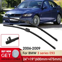 Car Wiper RHD&LHD Front Wiper Blade 24"+19" For BMW 3 series E93 2006-2009 Fit Side Pin Arm Windshield Windscreen Front Window 1