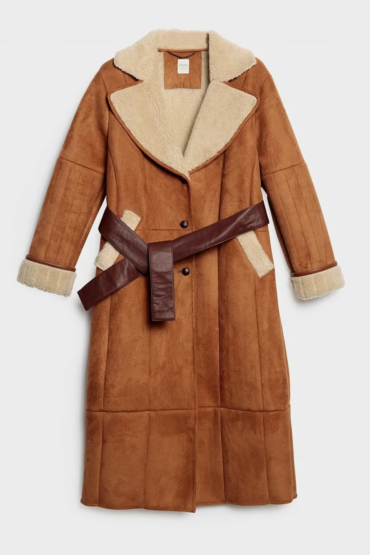Women's Tan Long Coats Brown Belt Polyester Long Sleeve Thick Stylish Elegant Useful 2021 Winter Autumn Fashion Outerwear Coats women coats ladies elegant long wool coat with belt solid color long sleeve chic outerwear ladies overcoat autumn winter 2021