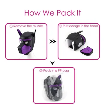 Sexy Dog Adult Games Couples SM Flirting Games Toys For Erotic Hoods BDSM Bondage Puppy Play Hoods Slave Rubber Pup Mask Fetish 6