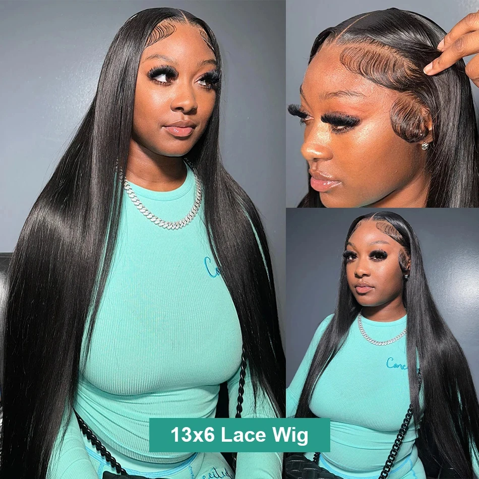 Human Hair Wig Lace Front Wig Human Hair Wigs Front Lace Wig Straight 13x6 HD Lace Frontal Wigs Human Hair Pre Plucked Brazilian Black Wig 13x4 HD Lace Front Human Hair Wigs For Women