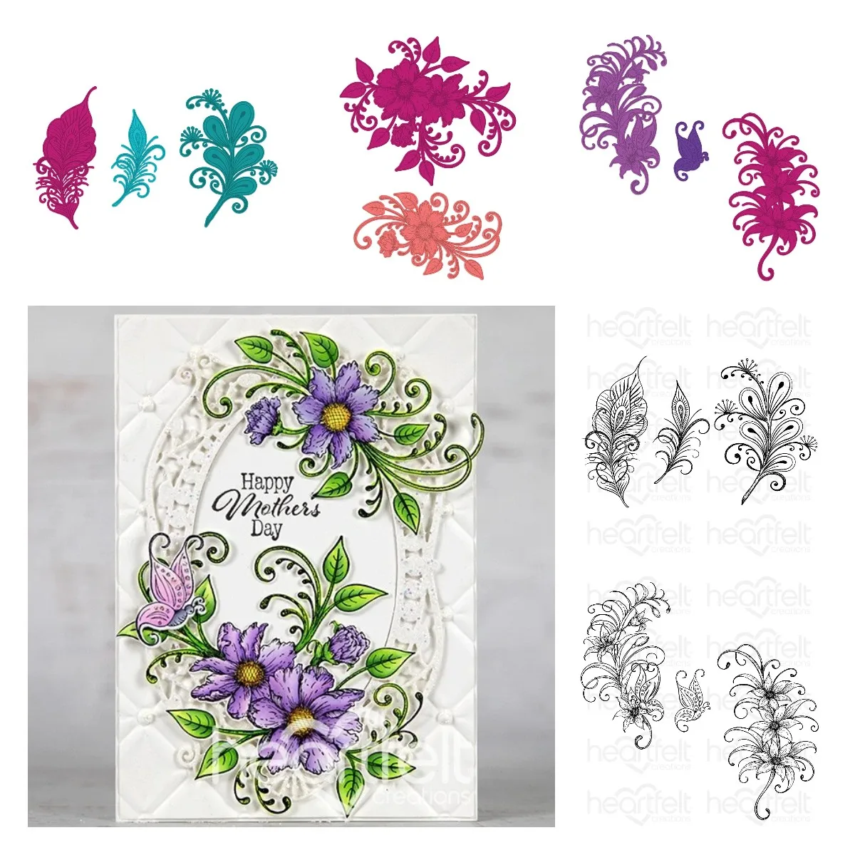 

Petite Feathery Florals Cling Dies And Stamps New Arrival 2023 Diy Molds Scrapbooking Paper Making Cuts Crafts Template Handmade