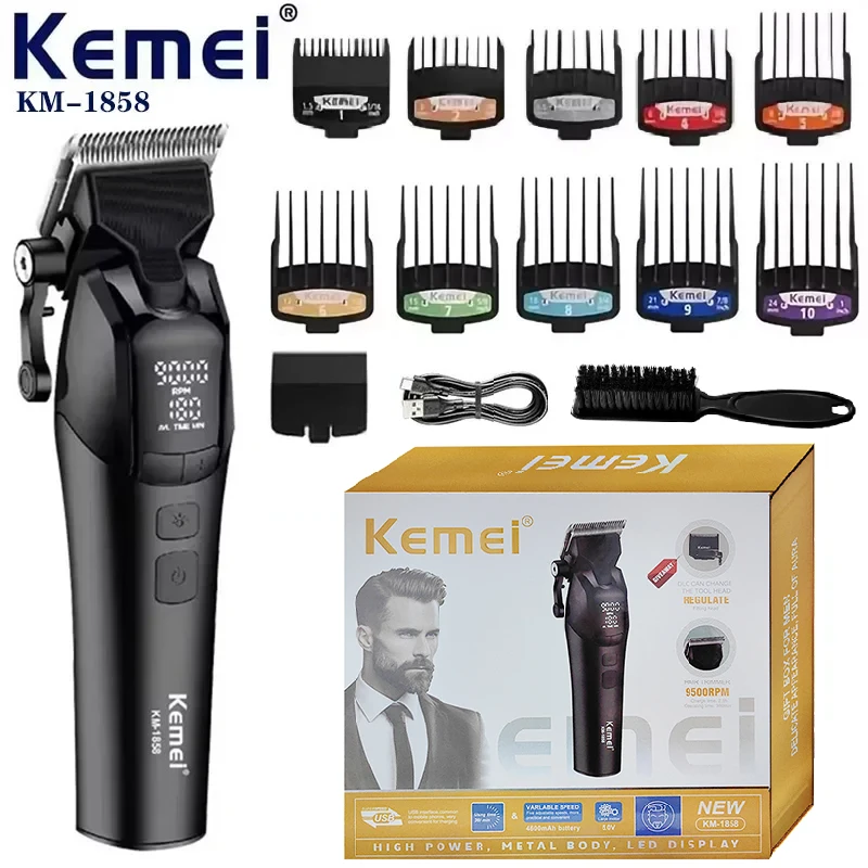 KEMEI 1858 DLC شفرة مقص الشعر الكهربائية المهنية ا...
