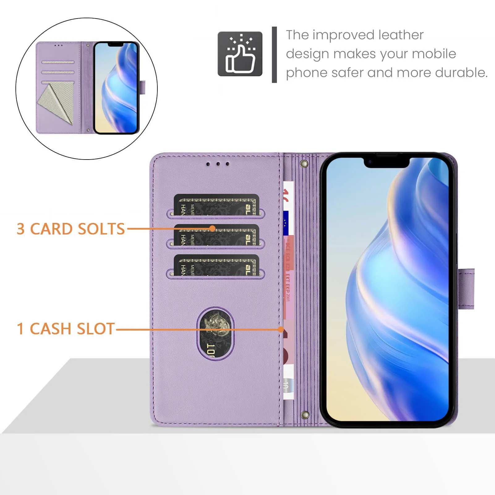 Leather Wallet Flip Cover Phone Case – Cute and Stylish Design