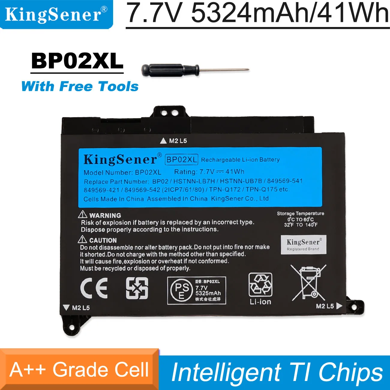 Kingsener-bateria do Portátil para hp Pavilion pc 15 15-au 849909850 849569421 Tpn-q172 Tpn-q175 5324mah Bp02xl