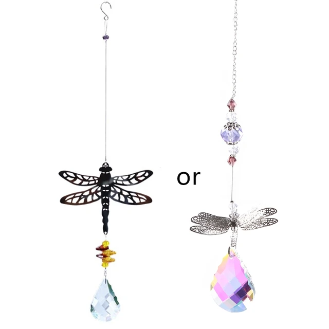 2022 Új Kristálykert Napsütő Pillangó Kolibri Dragonfly Bagoly Karácsonyfa Függő Medál Dísz Szél Harangja - Image 2