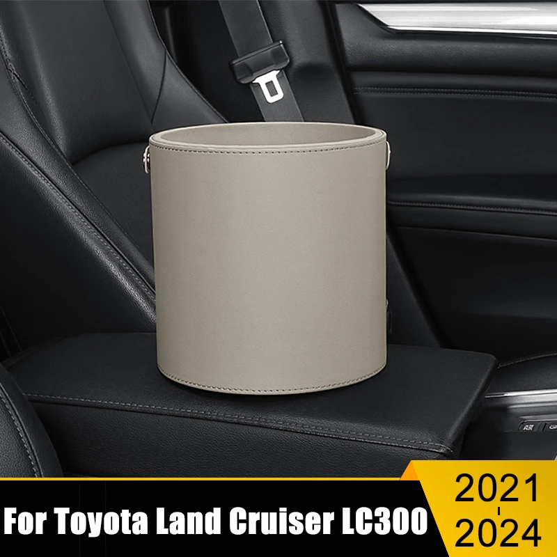 

For Toyota Land Cruiser LC300 300 2021 2022 2023 2024 Universal Portable Car Circular Trash Can Garbage Pocket Sundries Bin Case