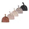 Unisex 3/5Pieces Cotton Infant Hats Newborn Baby Girl Boy Hats 0-6Months Solid Color Soft Baby Accessories 4