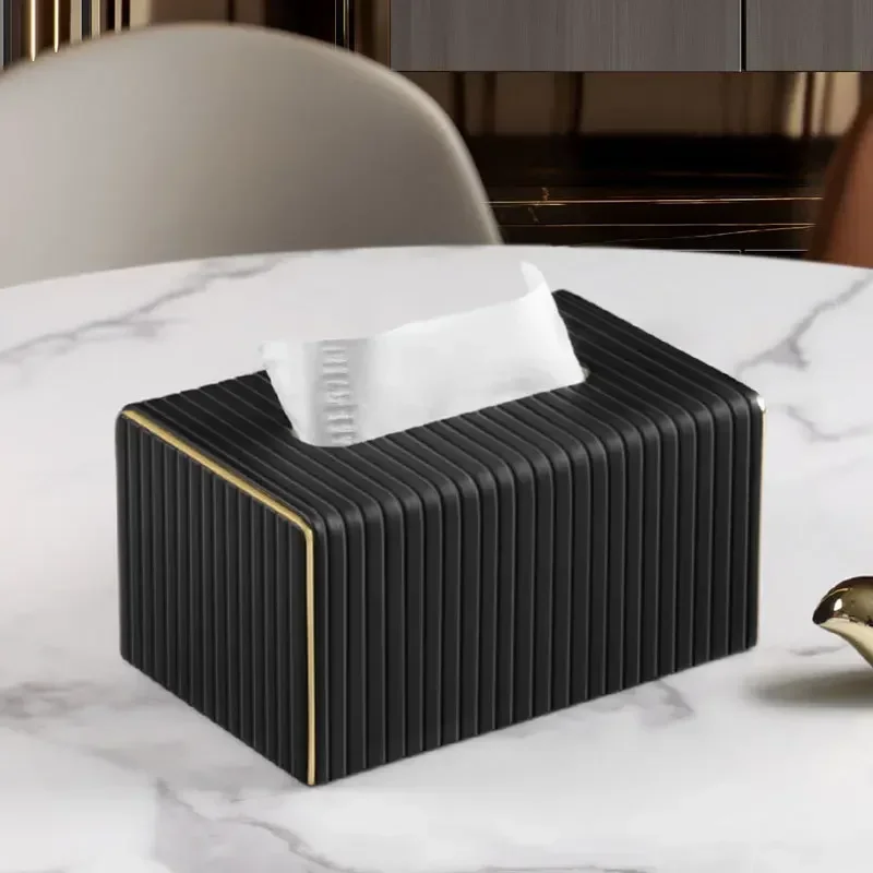 Exquisite Streak European Style Leather Tissue Box, High Quality, Hotel, Living Room, Bathroom, Home Decor, New 5