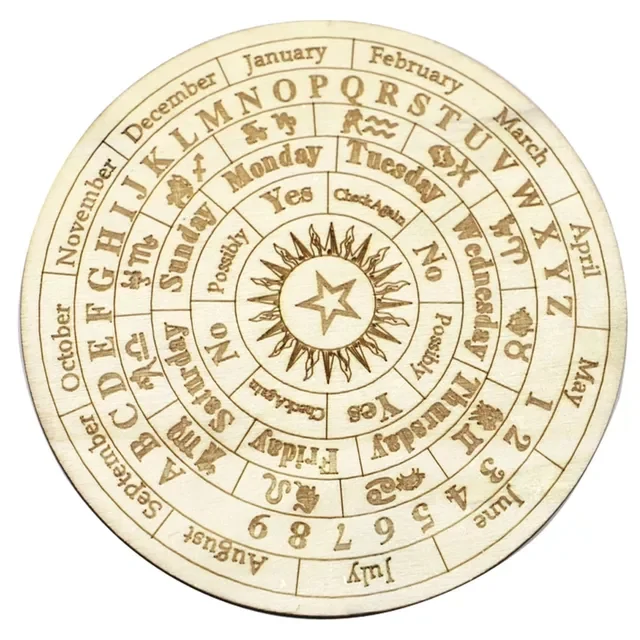 Ξύλινη σανίδα εκκρεμούς με Moon Star Divination Energy Carven Πιάτο Θεραπείας Διαλογισμός Διακοσμητικά Μεταφυσικό Βωμό